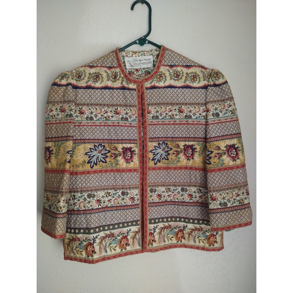 Vicki Lynn Barton Quilted Jacket Women S/ M Shuttle And Seawinds Limited Vintage